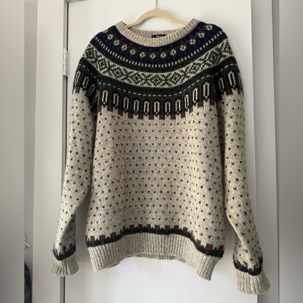 Vintage Woolrich Fair Isle Wool Pullover Sweater size XL